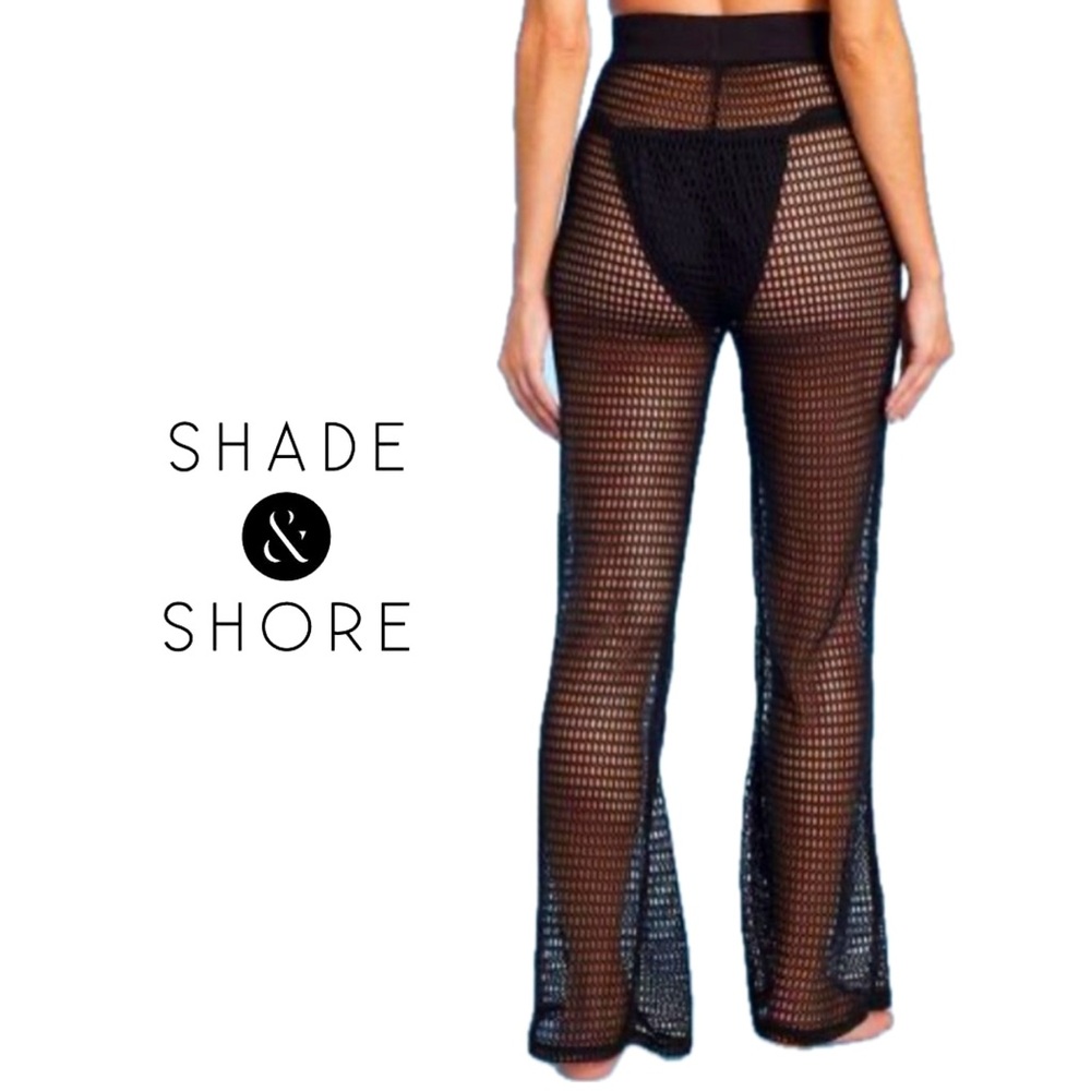 Shade & Shore Black Mesh Pants Coverup